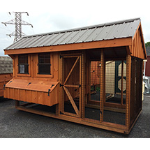 Back view of Quaker 7x12 Combination Chicken Coop